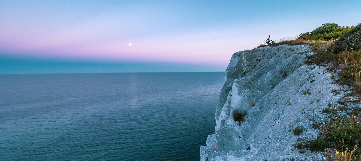 Solnedgang på Møns klint